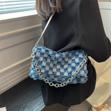 Denim Tassels Crossbody Bag Women Single Shoulder Handbag