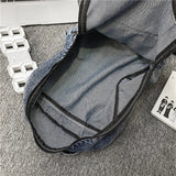 Denim Women Backpack Large Capacity College Student School Bag