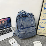 Denim Women Backpack Large Capacity College Student School Bag