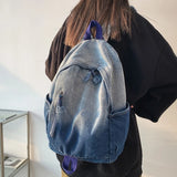 Denim Women Backpack Retro Travel Bagpack Large Capacity Bookbag