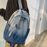 Denim Women Backpack Retro Travel Bagpack Large Capacity Bookbag