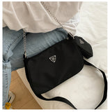 Nylon Chain Crossbody Bag and Handbag Set for Women