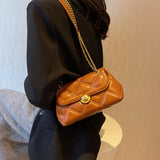 Crossbody Shoulder Bag Lock Opened PU Leather Lady Totes