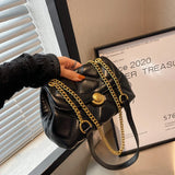 Crossbody Shoulder Bag Lock Opened PU Leather Lady Totes