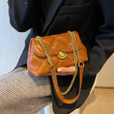 Crossbody Shoulder Bag Lock Opened PU Leather Lady Totes