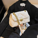 Crossbody Shoulder Bag Lock Opened PU Leather Lady Totes