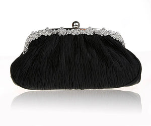 Champagne Satin Evening Bag Chinese Women Clutch Stylish Bride Party Purse