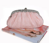 Champagne Satin Evening Bag Chinese Women Clutch Stylish Bride Party Purse
