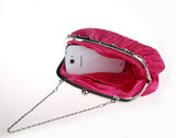 Champagne Satin Evening Bag Chinese Women Clutch Stylish Bride Party Purse