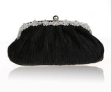 Champagne Satin Evening Bag Chinese Women Clutch Stylish Bride Party Purse
