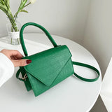 Solid Pu Leather Crossbody Bags For Women Small Flap Handbags
