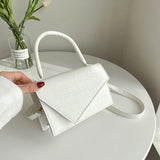 Solid Pu Leather Crossbody Bags For Women Small Flap Handbags