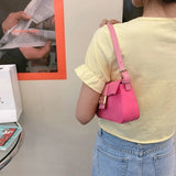 Dirty Pink Nubuck Mini Shoulder Bag for Women