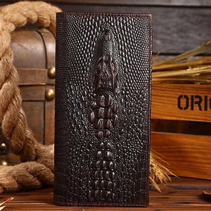 Men's Leather Wallet Long Cowskin Money Bag PJ012