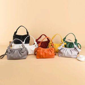 Women Travel PU Leather Armpit Bag Double Shoulder Straps