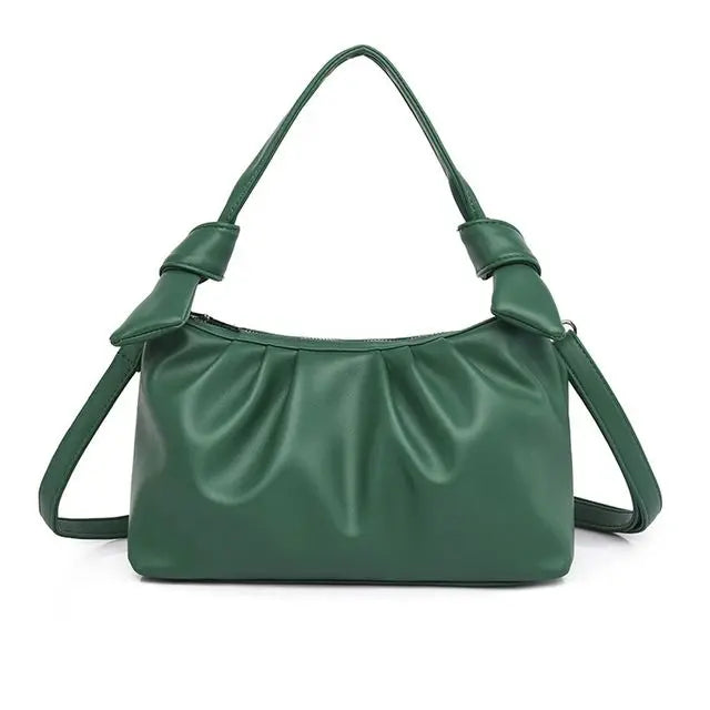 Women Travel PU Leather Armpit Bag Double Shoulder Straps