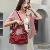 Women Travel PU Leather Armpit Bag Double Shoulder Straps