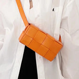 Braided Plaid Shoulder Bag Mini Crossbody Bag