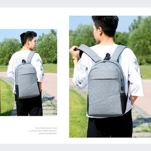 Oxford Laptop Backpack Men 15.6" Waterproof Bag USB Charging Business School