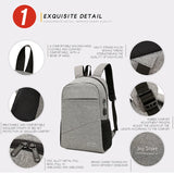 Oxford Laptop Backpack Men 15.6" Waterproof Bag USB Charging Business School