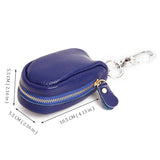 Retro Car Key Holder Leather Zipper Oval Home Key Case