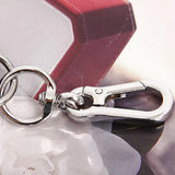 Retro Car Key Holder Leather Zipper Oval Home Key Case