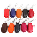 Retro Car Key Holder Leather Zipper Oval Home Key Case