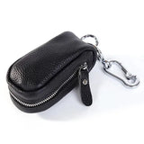 Retro Car Key Holder Leather Zipper Oval Home Key Case
