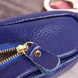 Retro Car Key Holder Leather Zipper Oval Home Key Case