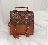 Sequin Women Backpack Solid Hasp Female Bag Girls School Bags Lady Small PU Tass