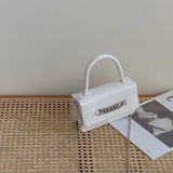 Vintage Crocodile Pattern Chain Crossbody Messenger Bag Small Flap Handbags