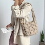 Winter Women's Nylon Pleated Clouds Shoulder Handbag & Purse