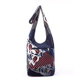Women Elephant Print Shoulder Bag Cotton Messenger Crossbody Bag