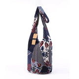 Women Elephant Print Shoulder Bag Cotton Messenger Crossbody Bag