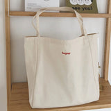French Embroidery Canvas Shoulder Bag Eco Friendly Tote