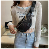 Women Monogram Fanny Pack Crossbody Cell Phone Purse Wallet