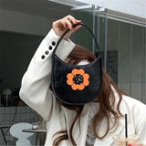 Women Flower PU Shoulder Bag High Capacity Shopping Bags Pnone Bag Handbags