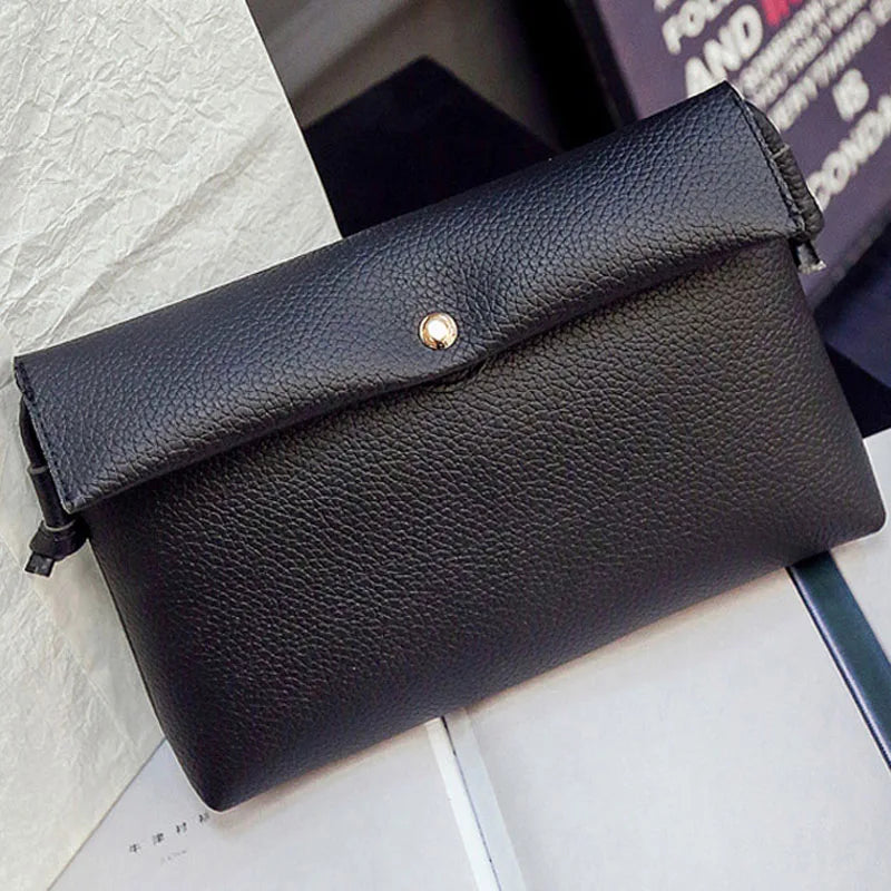 Women Handbag Hasp Shoulder&Crossbody Bags PU Leather Soft Female Clutches Solid