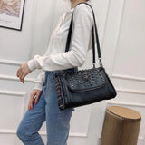 Women Shoulder Bag Punk Skull Tote Purse Top-handle Purses