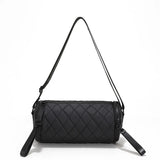Women's Diamond Quilted Nylon Drum Small Barrel Purse Lady Crossbody Bag