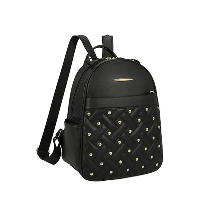 Women Leather Backpacks Female School Bag For Teenager Girls Travel Back Bag