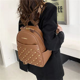 Women Leather Backpacks Female School Bag Teenager Girls Travel Back Bag