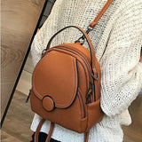 Soft Leather Mini Backpack for Women Multi-Function Small Shoulder Bag