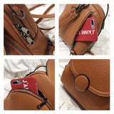 Women Leather Backpack Soft Touch Small Multi-Function Bag