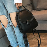 Women Leather Backpack Soft Touch Small Multi-Function Bag