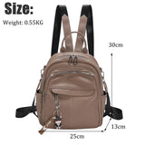 Women Leather Backpack Soft Solid Multi-Function Small Backpack Female Ladies Sh