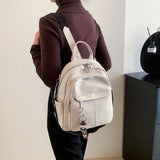 Women Leather Backpack Soft Solid Multi-Function Small Backpack Female Ladies Sh