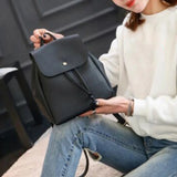 Women Leather Mini Backpack Multifunction Shoulder Bag Girl Purse