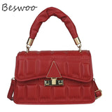 Shoulder Bag PU Leather Quilted Retro Female Crossbody Bag