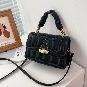 Shoulder Bag PU Leather Quilted Retro Female Crossbody Bag